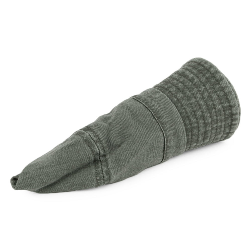 Olive Packable Cotton Bucket Hat - Image 2