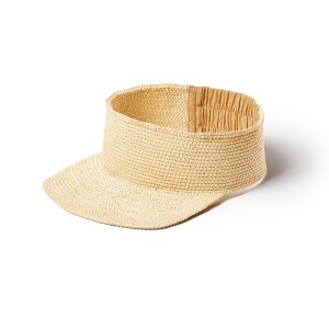 Natural Elastic Band Woven Straw Visor