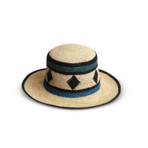 Crochet Woven Toquilla Straw Brim Hat