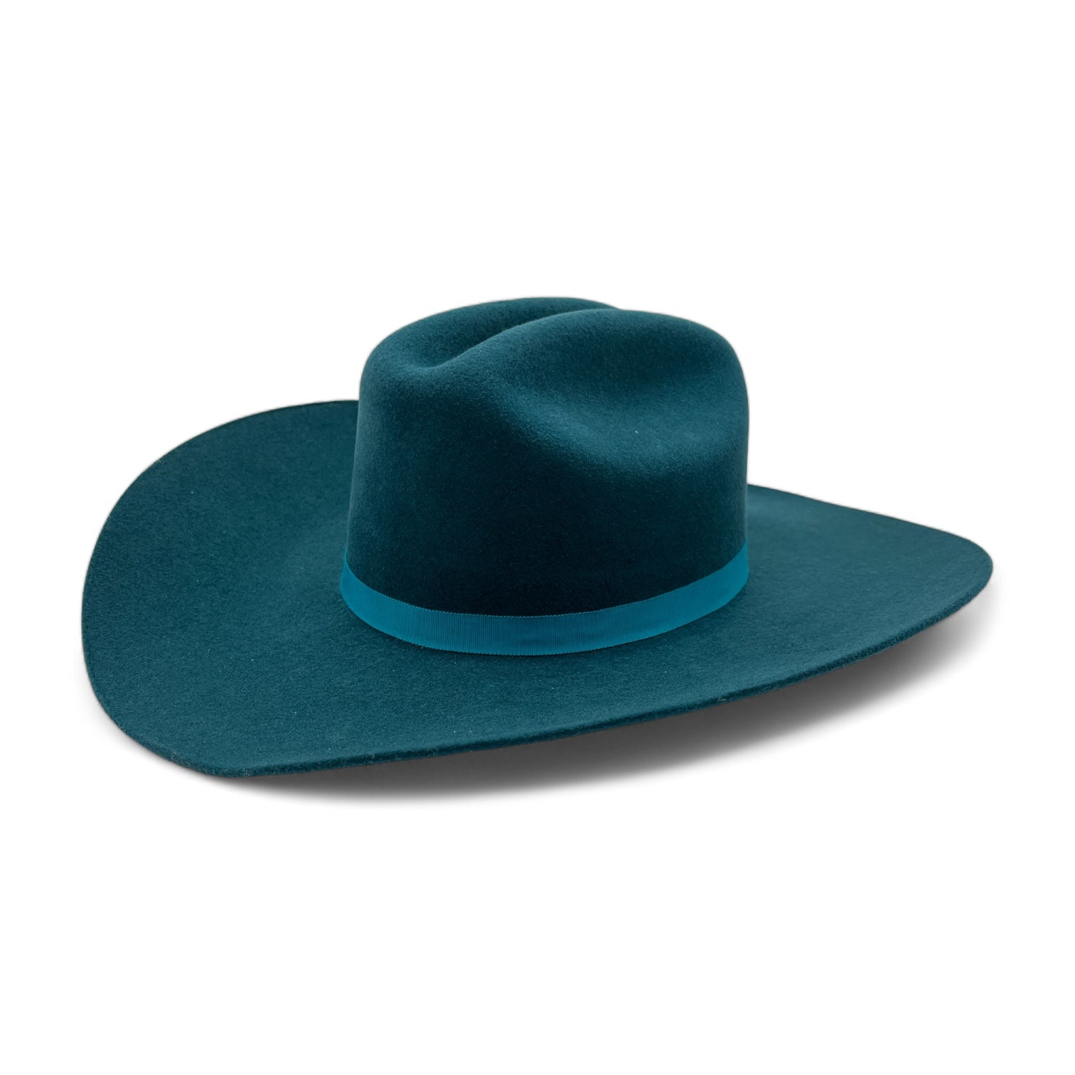 Wool Felt Hat with Structured Shape Detail Turquoise - Image 2