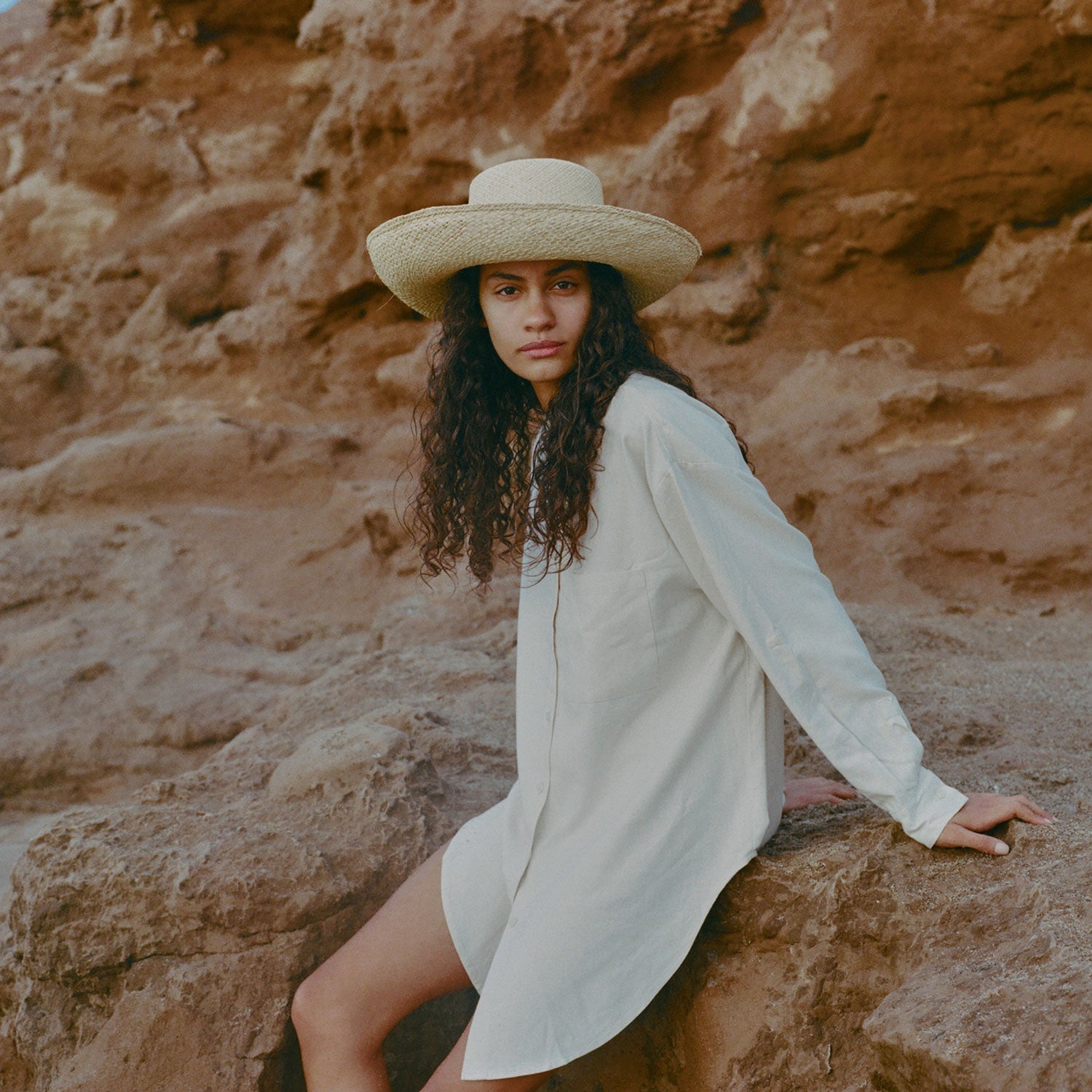 Double Straw Structured Toquilla Brim Hat