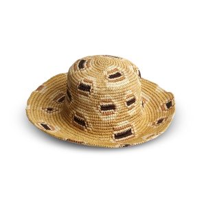 Packable Patterned Toquilla Straw Bucket Hat