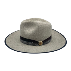 Refined Coypu Fur Felt Fedora Hat with Wide Brim