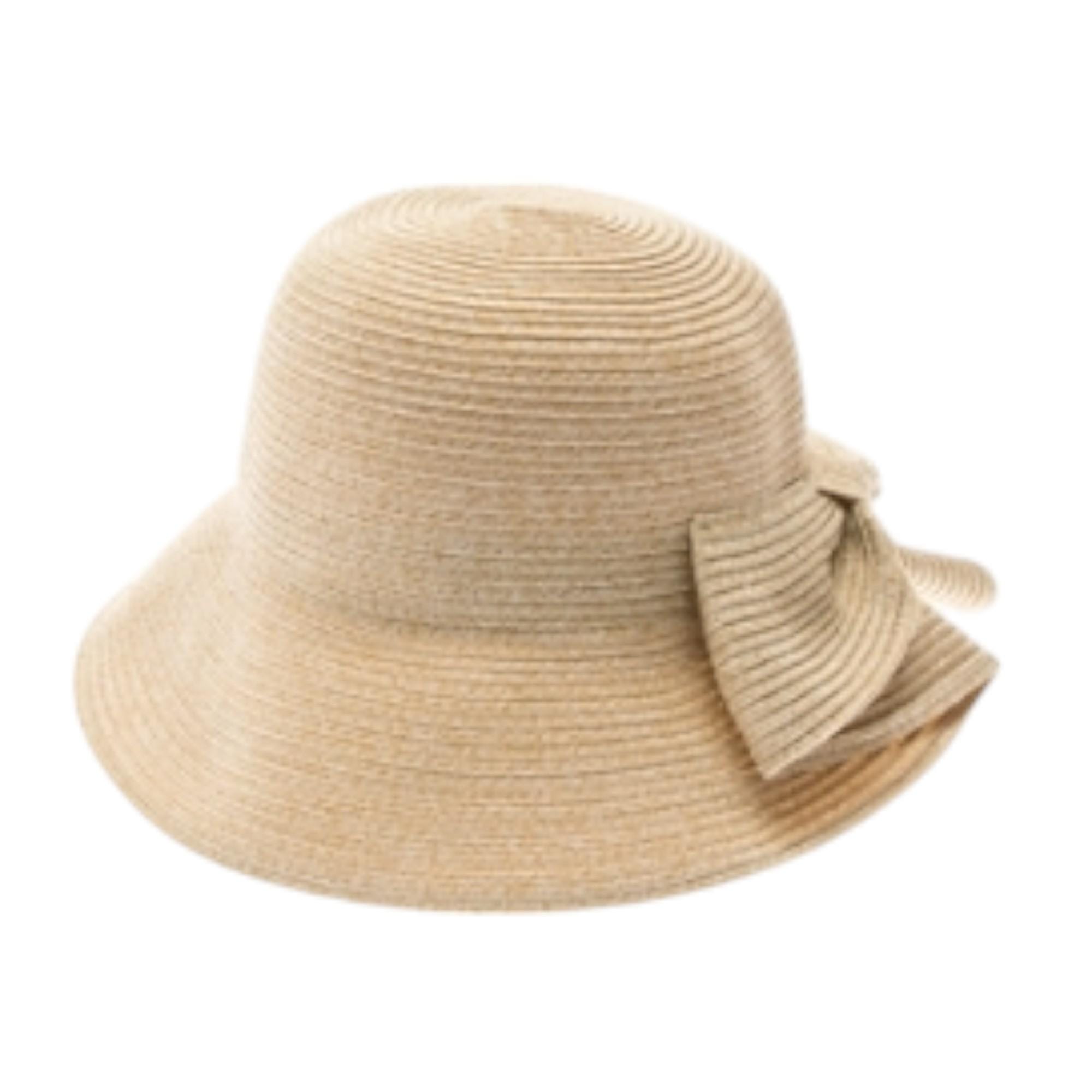 Packable Straw-Look Braid Sun Hat with Bow - Image 8