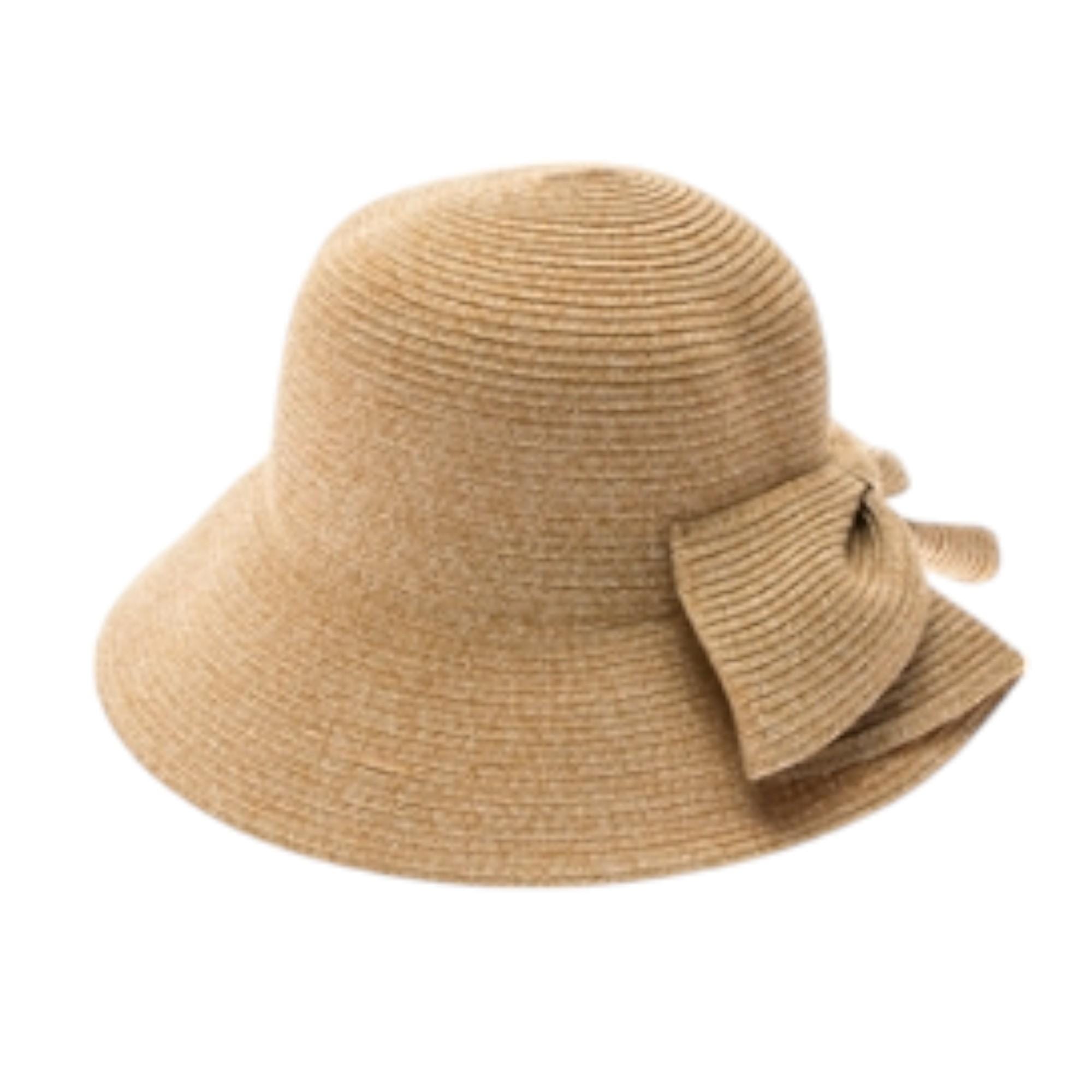 Packable Straw-Look Braid Sun Hat with Bow - Image 7