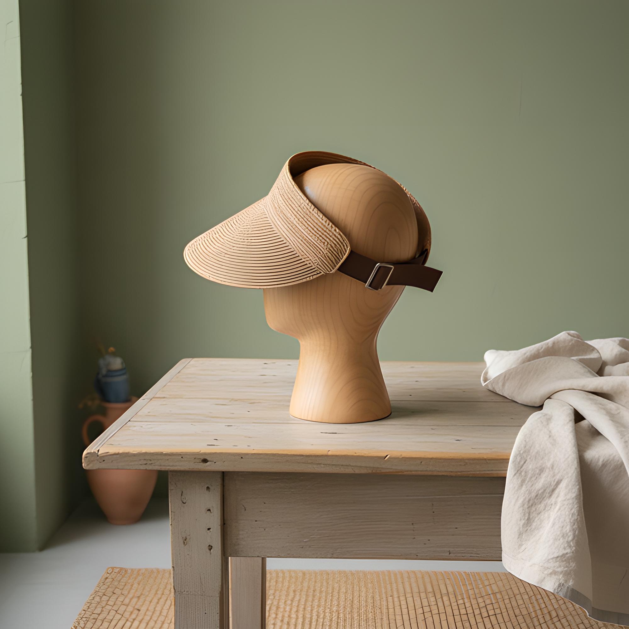 Rollable Raffia Straw Sun Visor with Adjustable Fit - Image 2