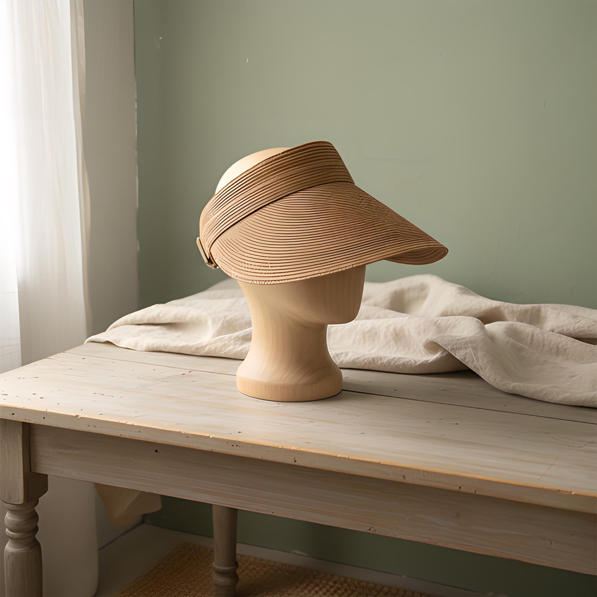 Rollable Raffia Straw Sun Visor with Adjustable Fit