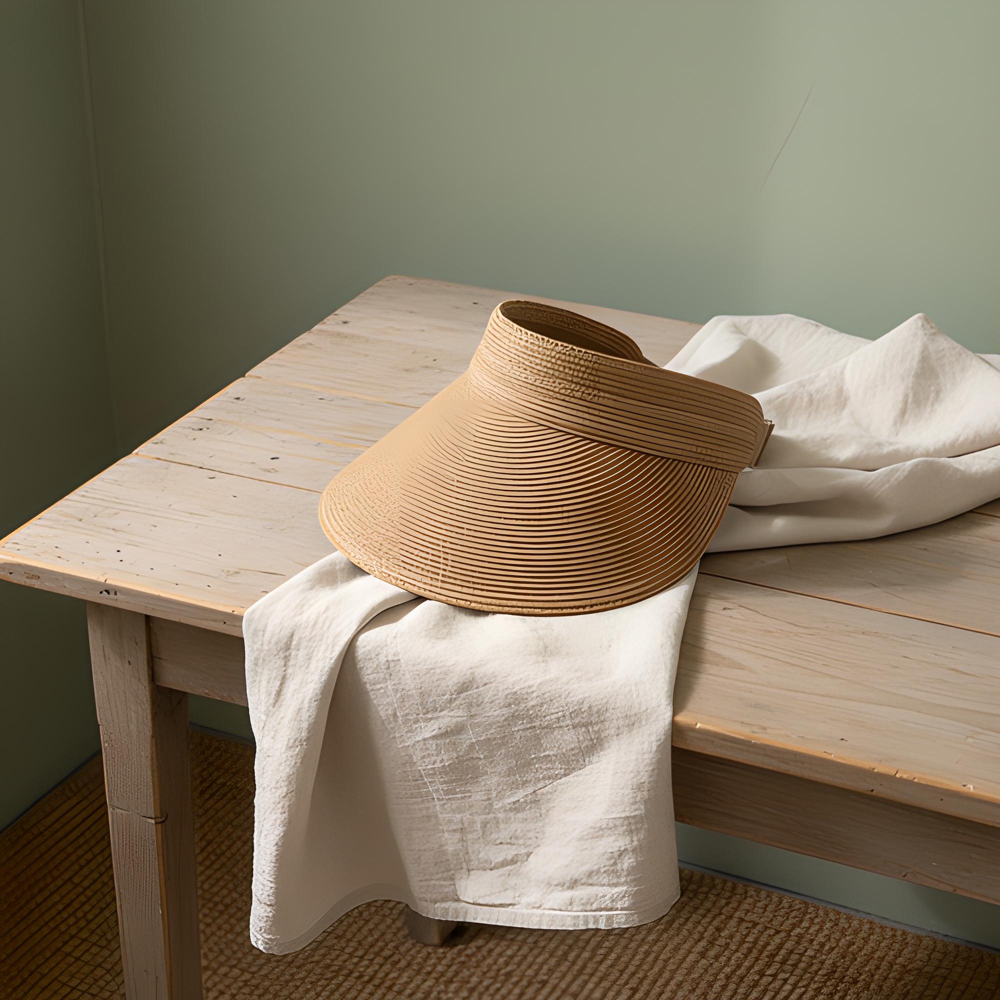 Rollable Raffia Straw Sun Visor with Adjustable Fit - Image 3