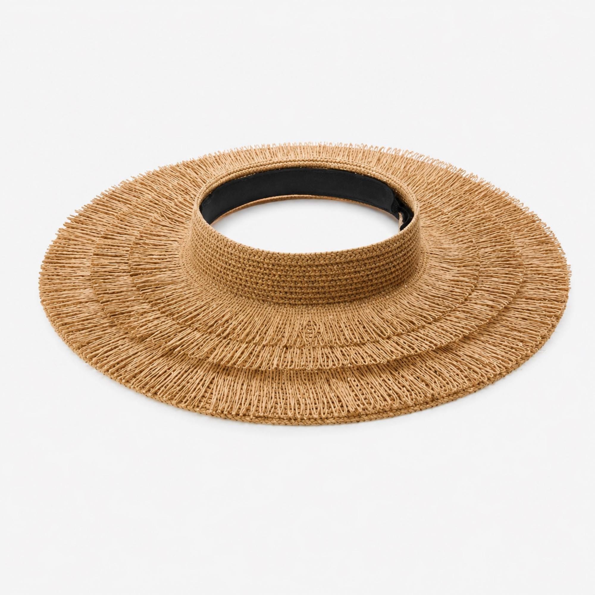 Split-Back Packable Straw-Look Summer Hat - Image 2