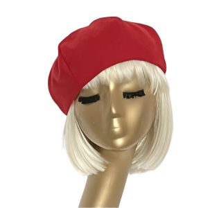 Red Wool Beret with Satin Lining