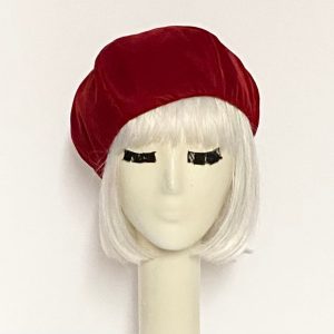 Red Velvet Beret with Soft Velvet Finish